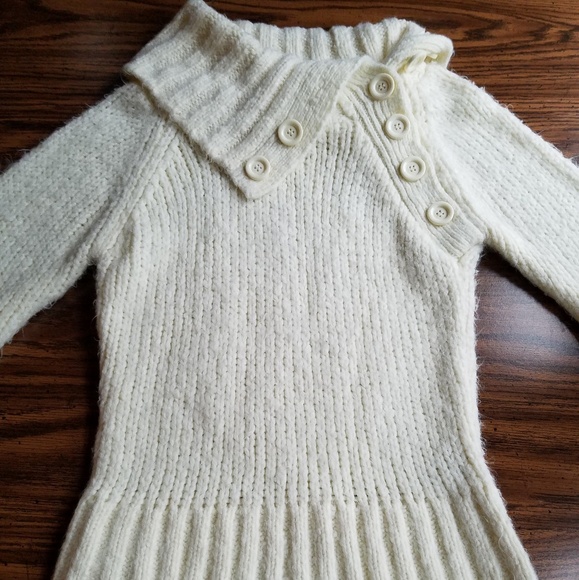 Y2K H&M Knit Button Fuzzy Sweater M - Picture 2 of 8